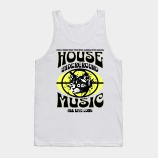 HOUSE MUSIC  - Underground Cat (Black/Yellow) Tank Top